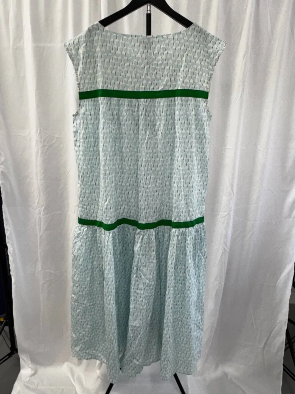 Pink Chicken Krista Cottagecore Floral Maxi Kaftan Prairie Dress Blue Tulips - Picture 8 of 15